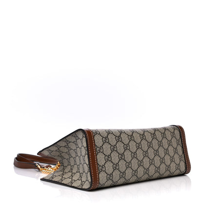 Gucci GG Supreme Monogram Calfskin Small Padlock Tote Beige Ebony Tuscany 4 of 13