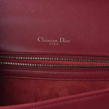 Christian Dior Calfskin Studded Medium Diorama Flap Bag Burgundy 5 of 7