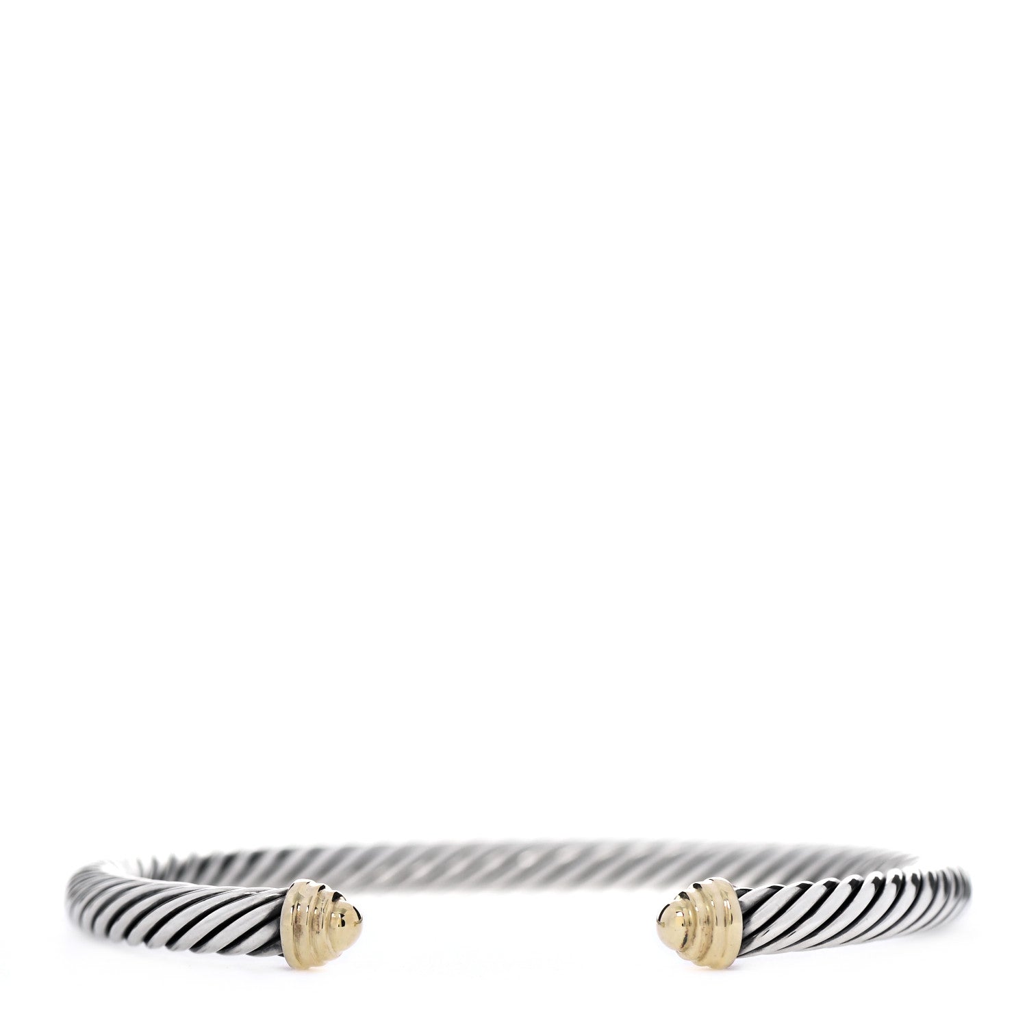 David Yurman Sterling Silver 14K Yellow Gold 5mm Cable Classics Bracelet 1 of 4
