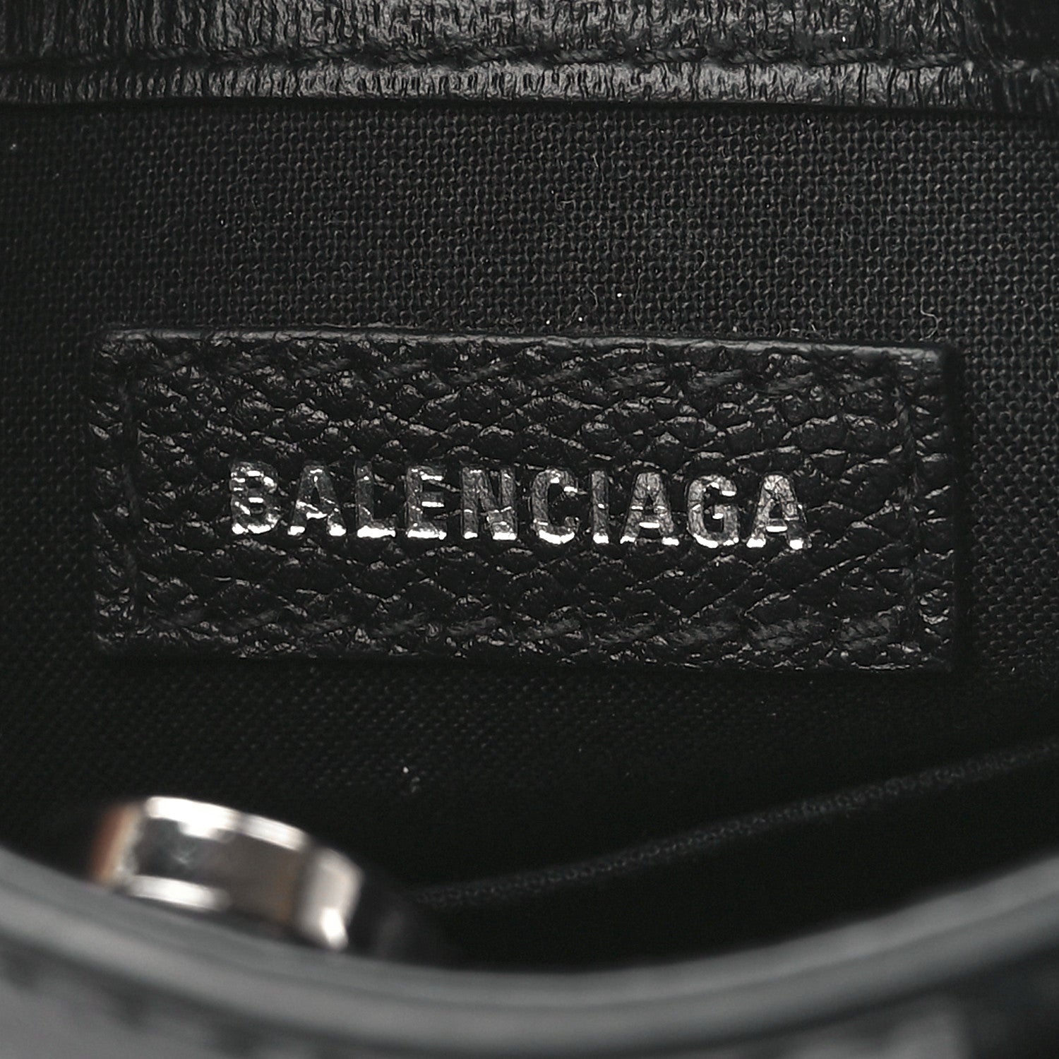 Balenciaga Squared Calfskin Logo Shopping Phone Holder Bag Black 6 of 11