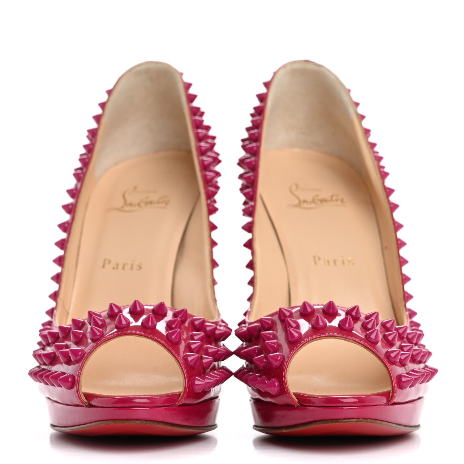 Christian Louboutin Patent Yolanda Spikes 120 Pumps 40 Grenadine 3 of 10