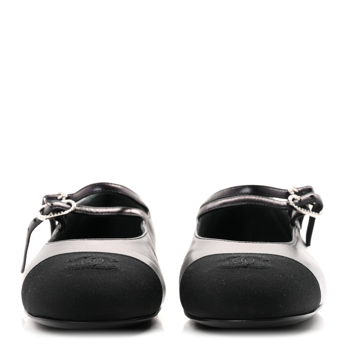 Lambskin Grosgrain Pearl Mary Jane Flats 38 Black