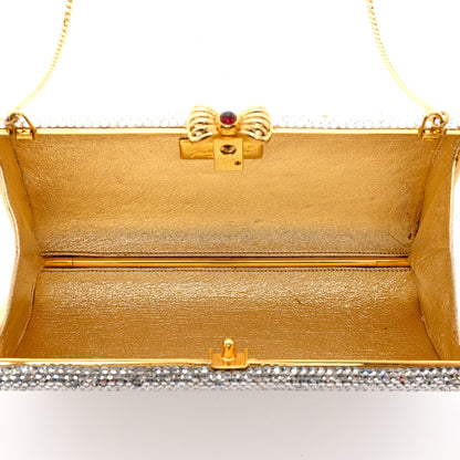 Judith Leiber Swarovski Crystal Minaudiere Clutch Gold 8 of 13