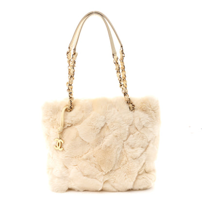 Chanel Rabbit Fur CC Tote Ivory 1 of 12