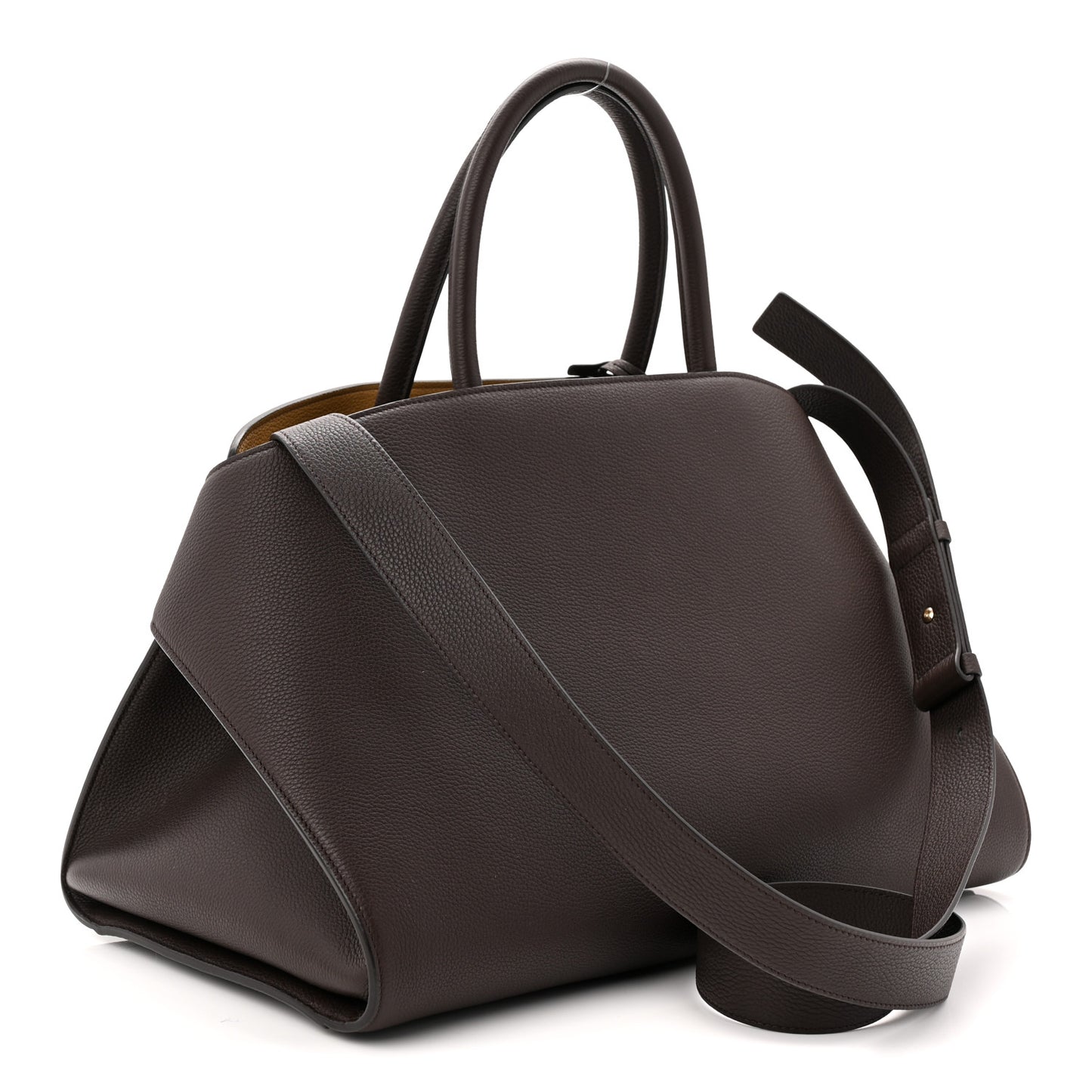 Hammered Calfskin Medium Hug Bag Testa Di Moro Burnt Ocher