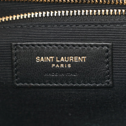 Saint Laurent Grain De Poudre Mixed Matelasse Large Triquilt Monogram Satchel Crema Soft 6 of 12