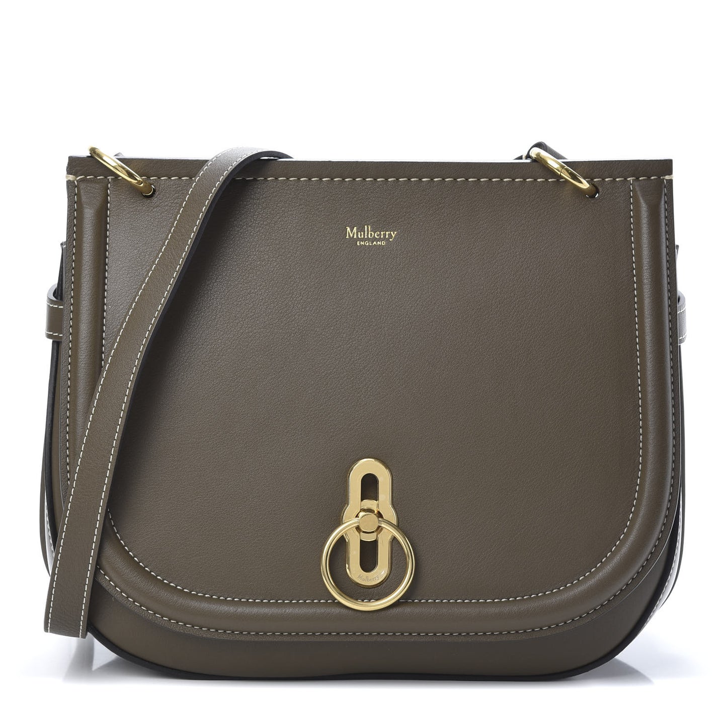 Silky Calfskin Amberley Satchel Dark Palm