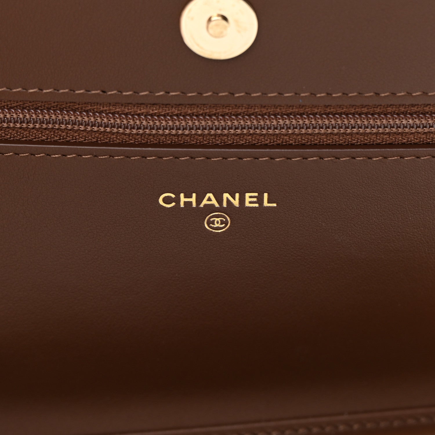 Chanel Caviar Quilted Boy Wallet On Chain WOC Dark Brown 6 of 14