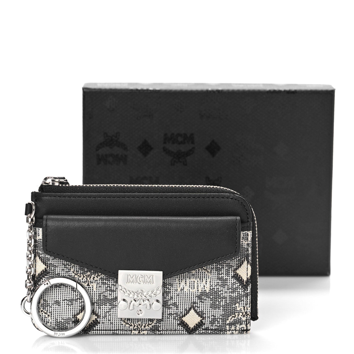 MCM Jacquard Patricia Card Case Grey 10 of 10