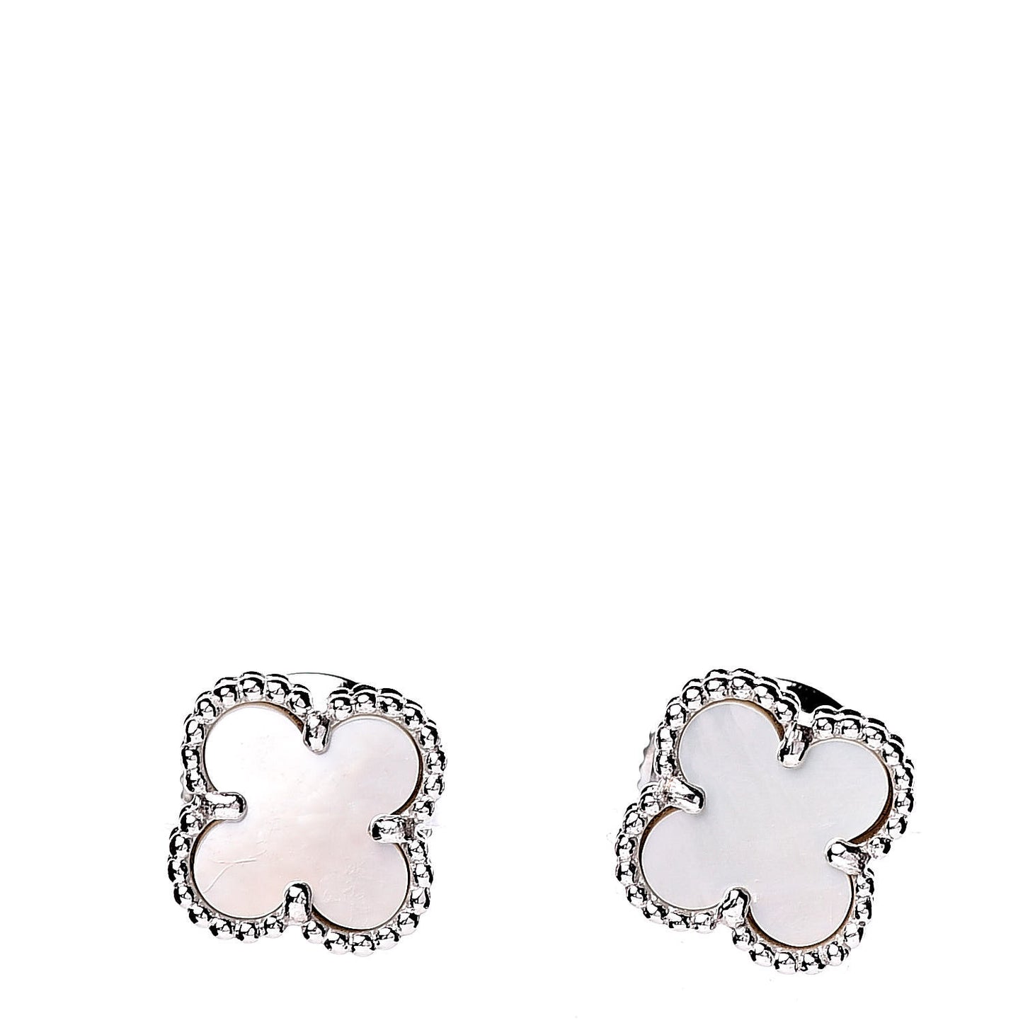 18K White Gold Mother of Pearl Sweet Alhambra Earrings