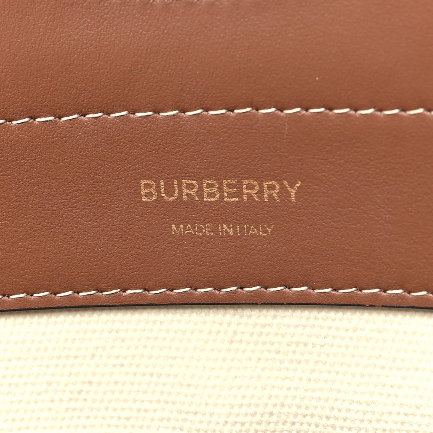 Canvas Smooth Calfskin Two Tone Medium Pocket Bag Natural Malt Brown