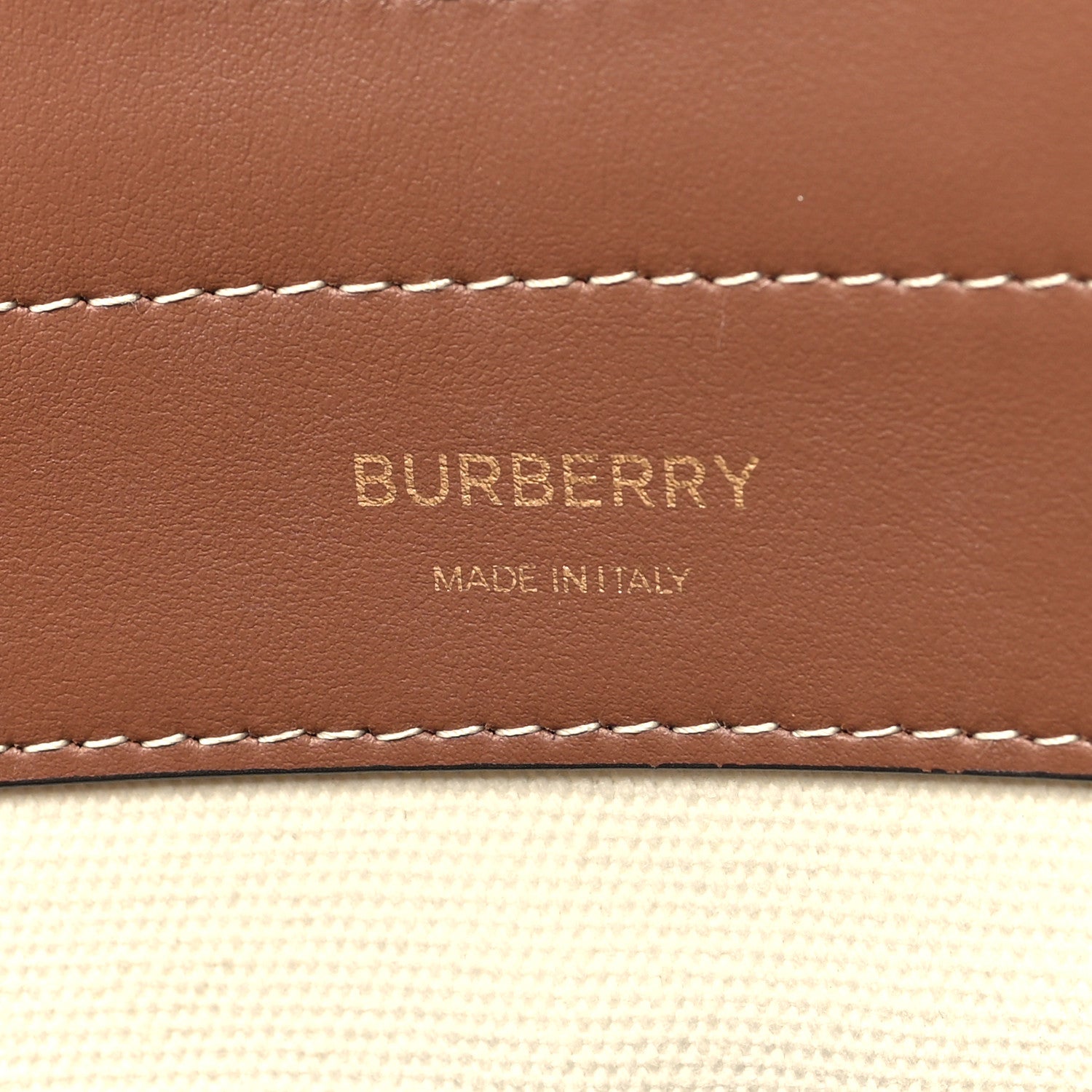 Burberry Canvas Smooth Calfskin Two Tone Medium Pocket Bag Natural Malt Brown 6 of 9