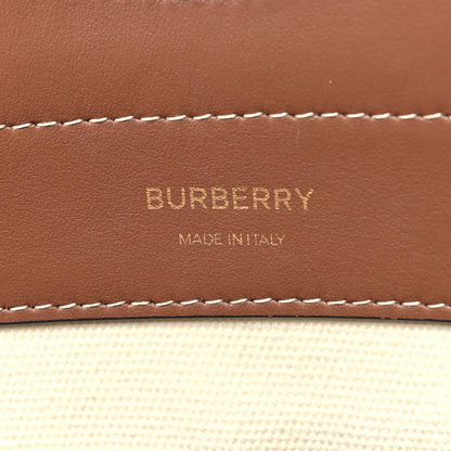 Burberry Canvas Smooth Calfskin Two Tone Medium Pocket Bag Natural Malt Brown 6 of 9