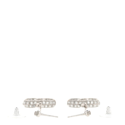 Chanel Baguette Crystal CC Drop Earrings Silver 3 of 5
