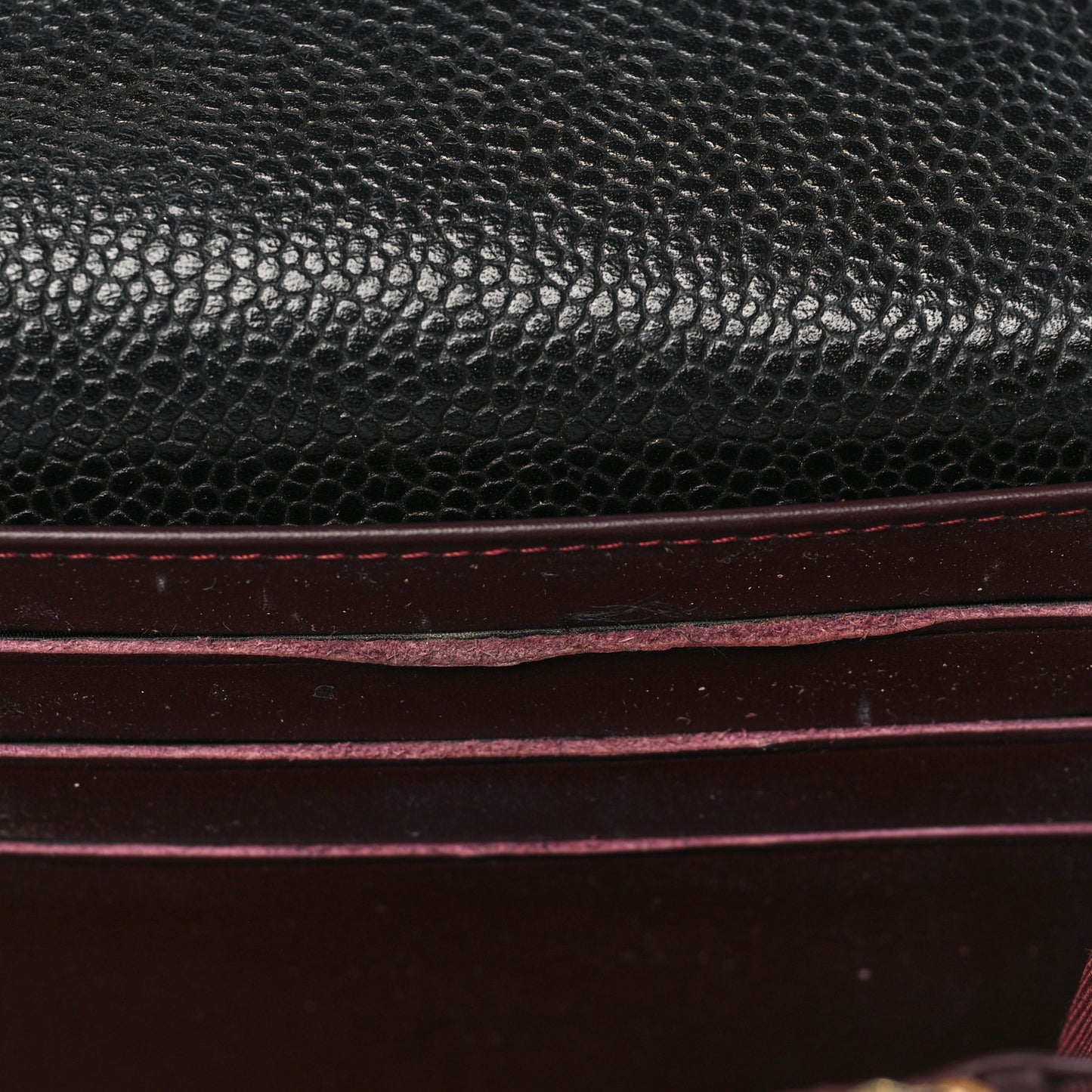 Caviar Quilted Large Gusset Flap Wallet Black