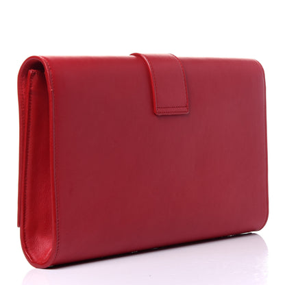 Saint Laurent Calfskin Classic Y Ligne Clutch Red 3 of 11