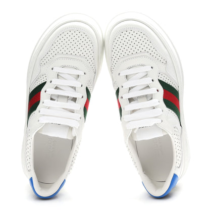Gucci Calfskin Web Perforated Womens Platform 55mm Sneakers 36 White Bright Splash 2 of 11