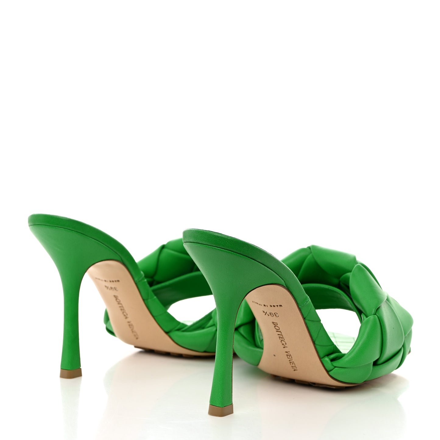 Nappa Maxi Intrecciato Lido 90mm Mule Sandals 38 Grass 39.5 Grass
