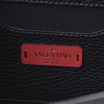 Valentino Garavani Grained Calfskin Medium Rockstud Chain Bag Black 6 of 10