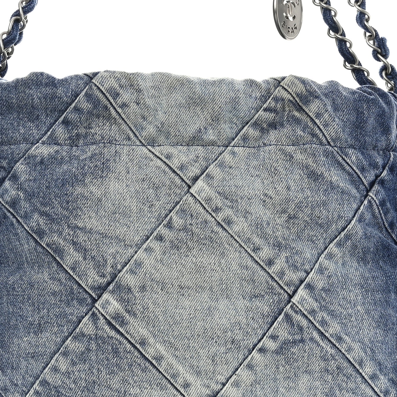 Chanel Denim Quilted Small Chanel 22 Blue 9 of 12