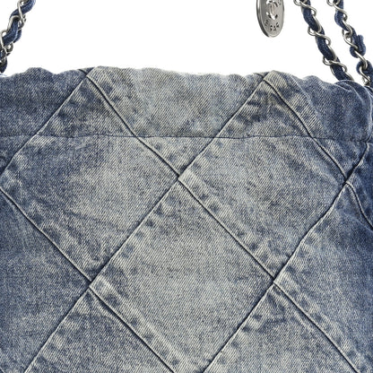 Chanel Denim Quilted Small Chanel 22 Blue 9 of 12