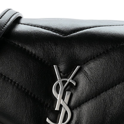 Saint Laurent Calfskin Y Quilted Monogram Toy Loulou Crossbody Bag Black 7 of 11