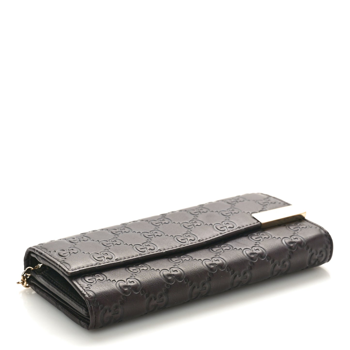 Guccissima Signature Dice Chain Wallet Chocolate