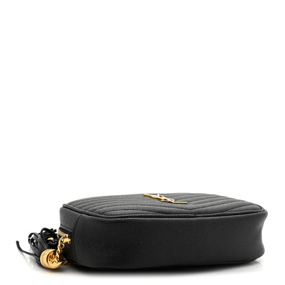 Saint Laurent Grain De Poudre Matelasse Monogram Mini Lou Camera Bag Black 4 of 10