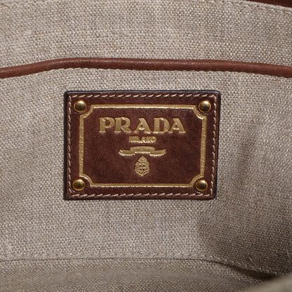 Prada Denim Logo Tote Militare 6 of 10