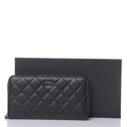 Chanel Caviar Quilted Large Gusset Zip Around Wallet Black 11 of 11