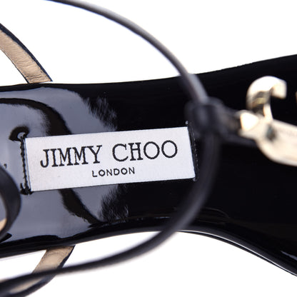 Jimmy Choo Nappa Patent Alodie Flat Sandals 39 Black 8 of 10