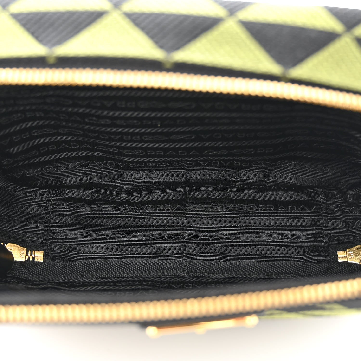 Prada Jacquard Saffiano Triangolo Symbole Embroidered Medium Shoulder Bag Black Edera 5 of 12