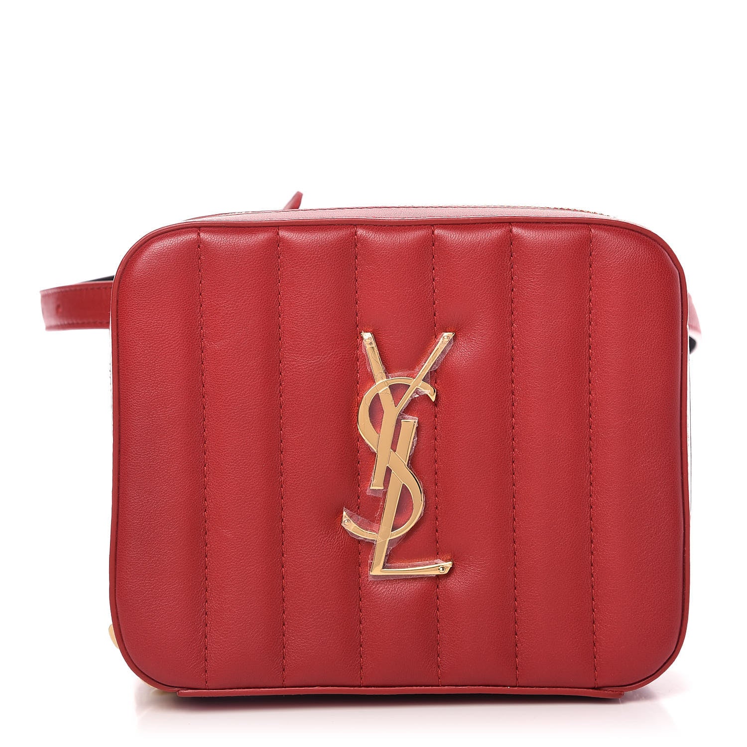 Saint Laurent Lambskin Matelasse Vicky Monogram Belt Bag Eros Red 1 of 9