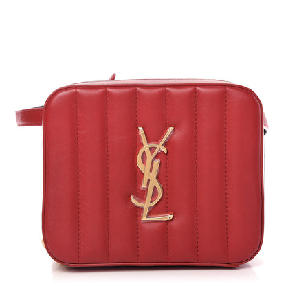 Saint Laurent Lambskin Matelasse Vicky Monogram Belt Bag Eros Red 1 of 9