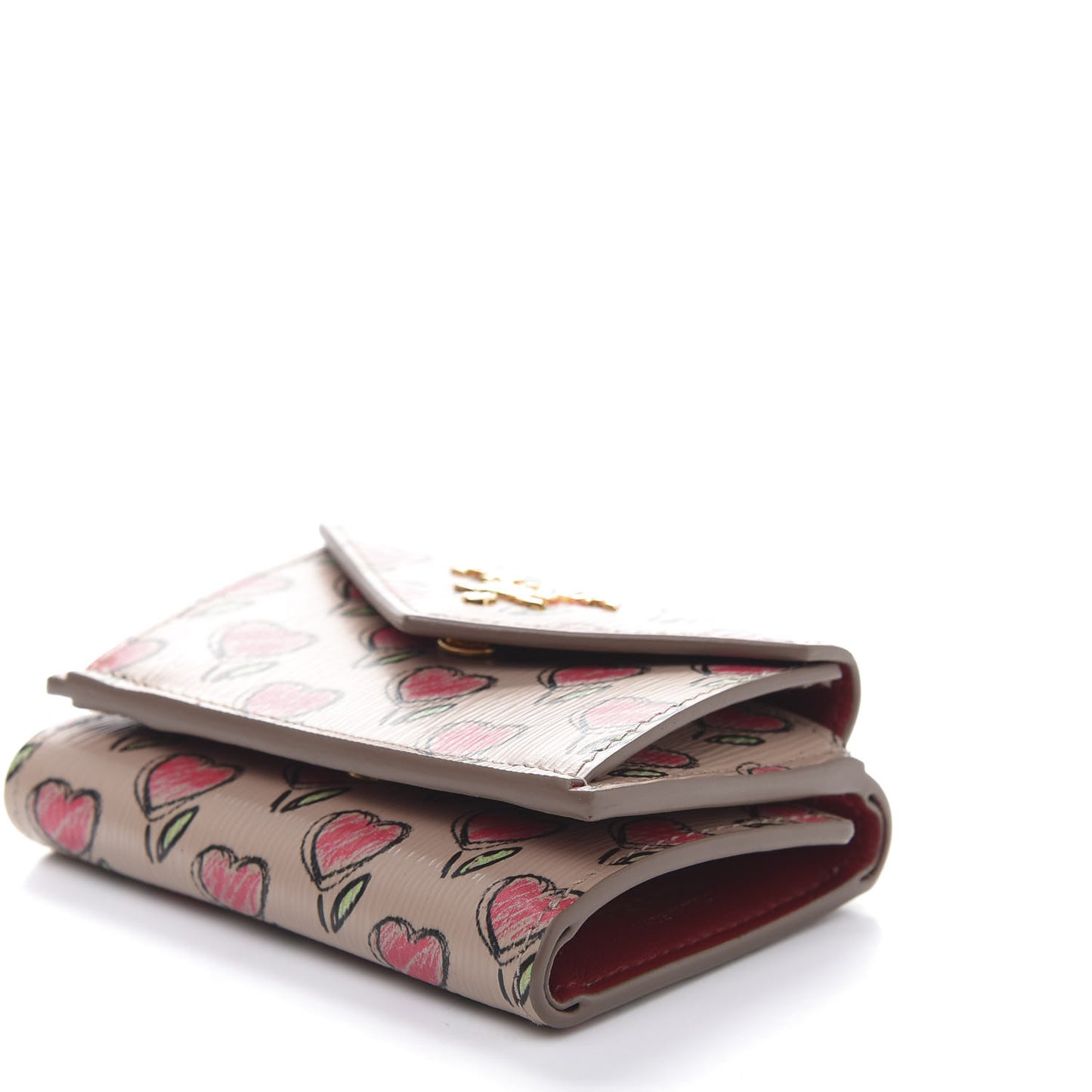 Vitello Move Love Print Envelope Tri-Fold Wallet Cipria