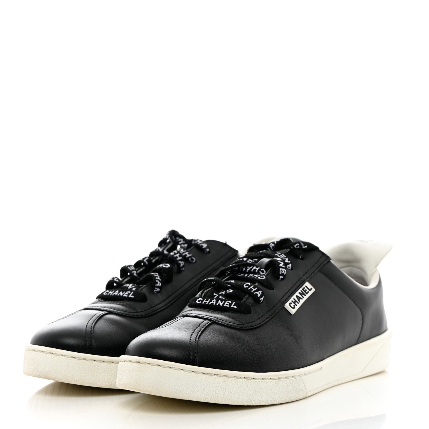 Chanel Calfskin CC Womens Sneakers 38 Black 3 of 14