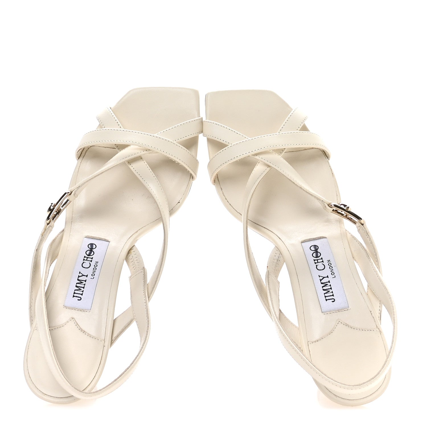 Jimmy Choo Nappa Jess 65 Sandals 37 White 1799747 – FASHIONPHILE