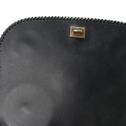 Salvatore Ferragamo Calfskin Whipstitch Kamelia Shoulder Bag Black 9 of 9
