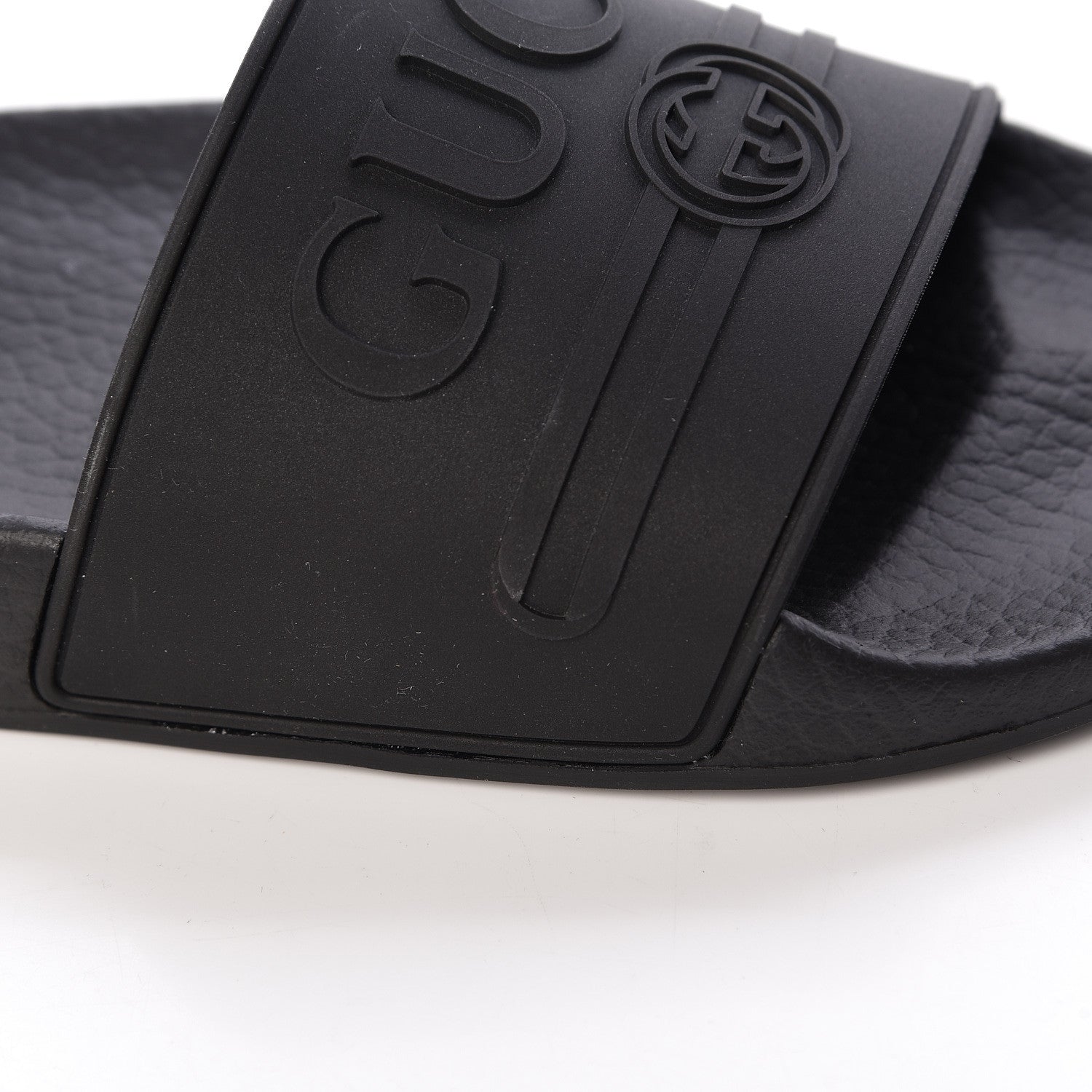 Gucci Rubber Womens Logo Slide Sandals 36 Black 9 of 9