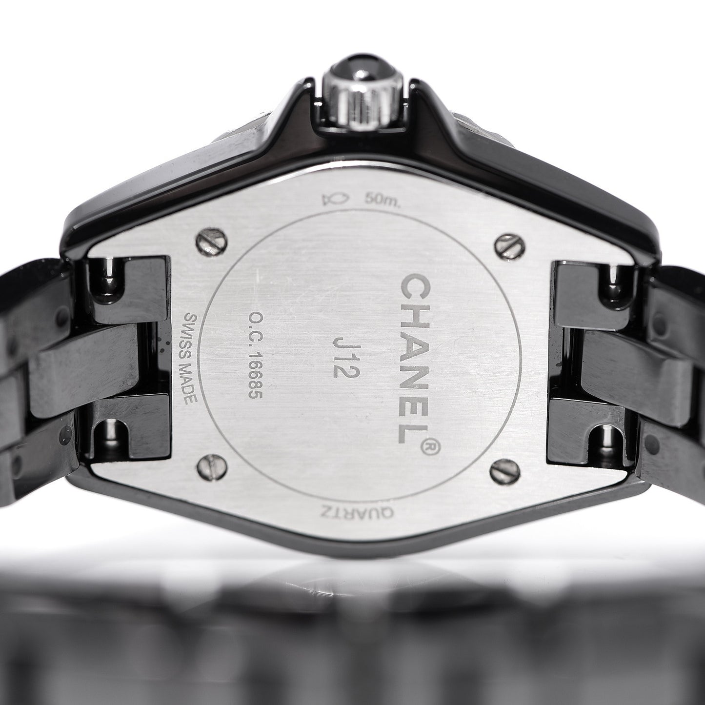 Stainless Steel Ceramic Diamond Bezel 29mm J12 Quartz Watch Black