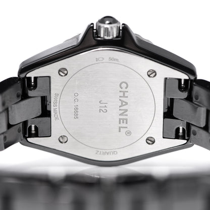 Chanel Stainless Steel Ceramic Diamond Bezel 29mm J12 Quartz Watch Black 4 of 5