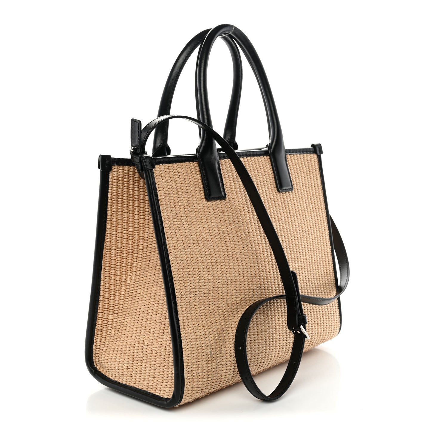Raffia Studded La Medusa Tote Beige