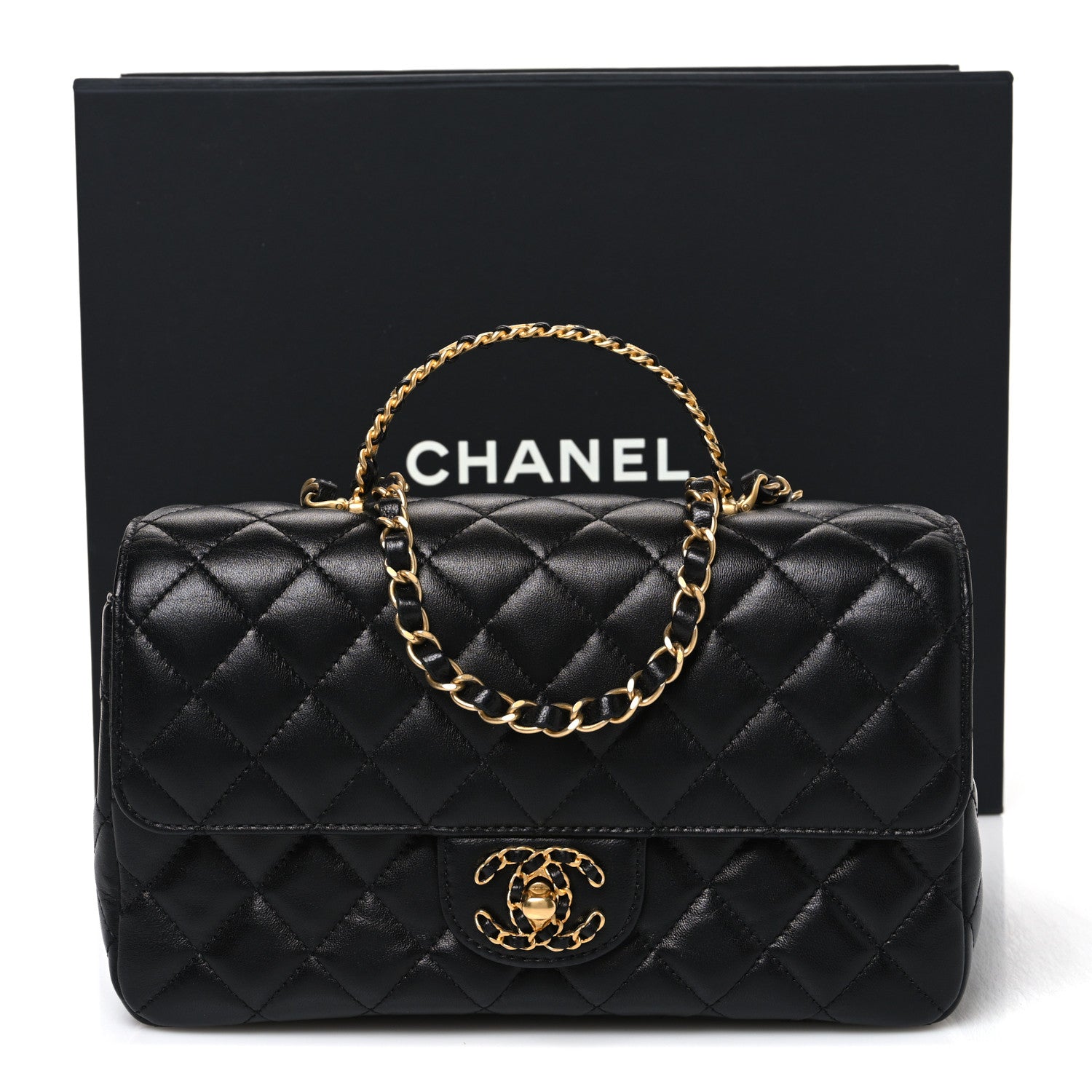 Chanel Lambskin Quilted Small Strass On Top Flap Bag Black 11 of 11