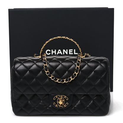 Chanel Lambskin Quilted Small Strass On Top Flap Bag Black 11 of 11