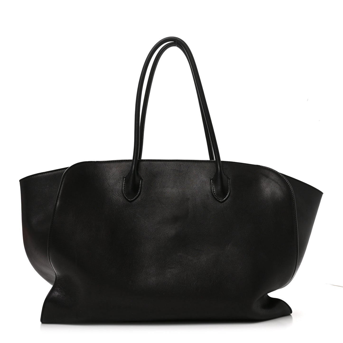Polished Saddle Calfskin Marlo 17 Tote Bag Black
