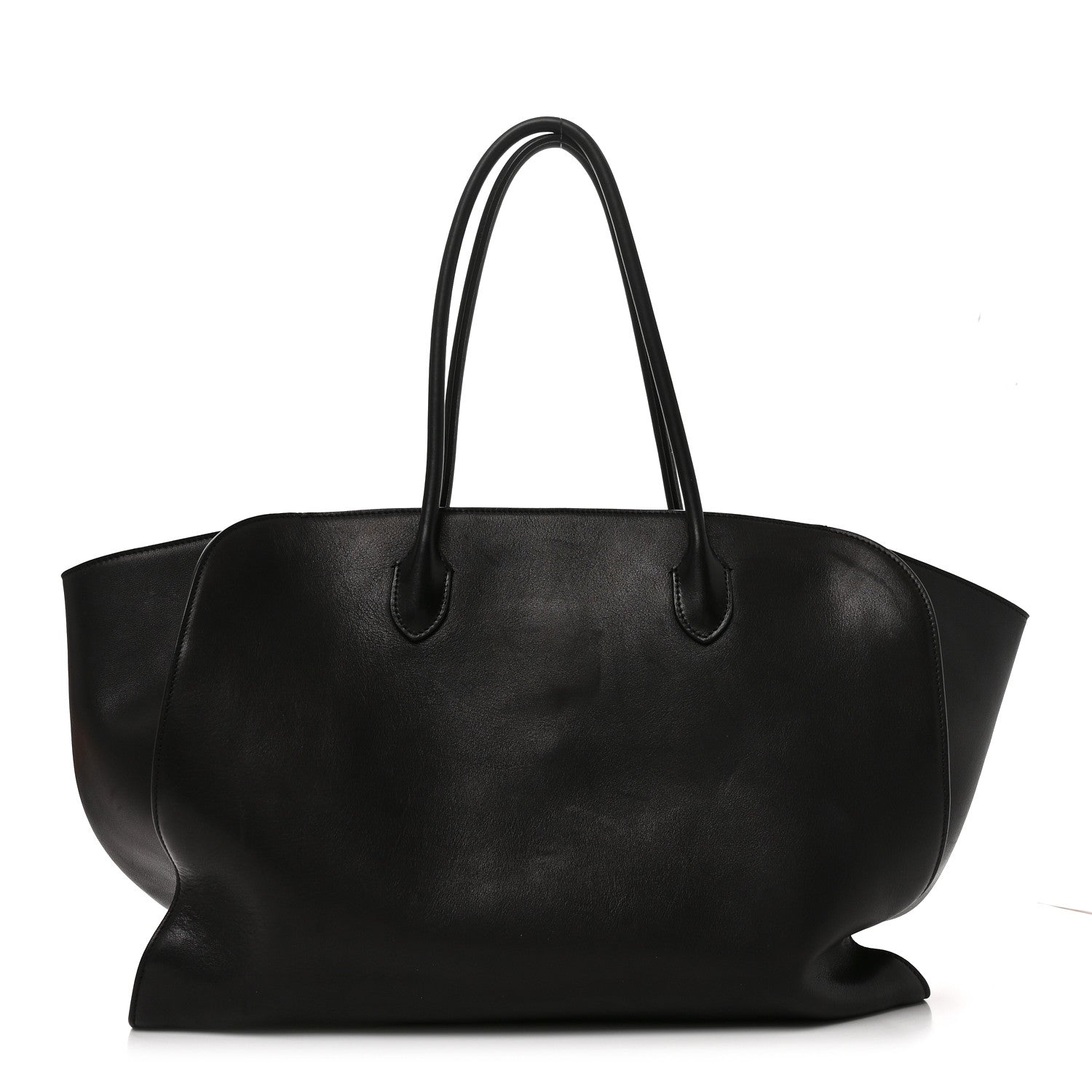 The Row Polished Saddle Calfskin Marlo 17 Tote Bag Black 1 of 9