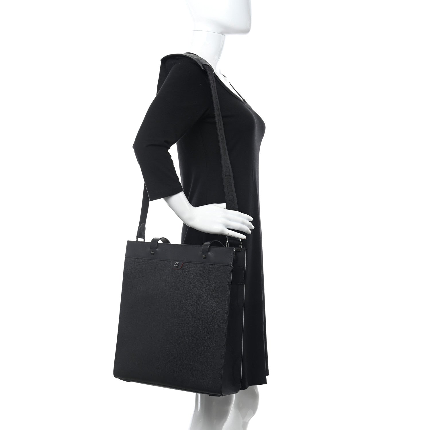 Christian Louboutin Grained Calfskin Ruistote Tote Black 2 of 14