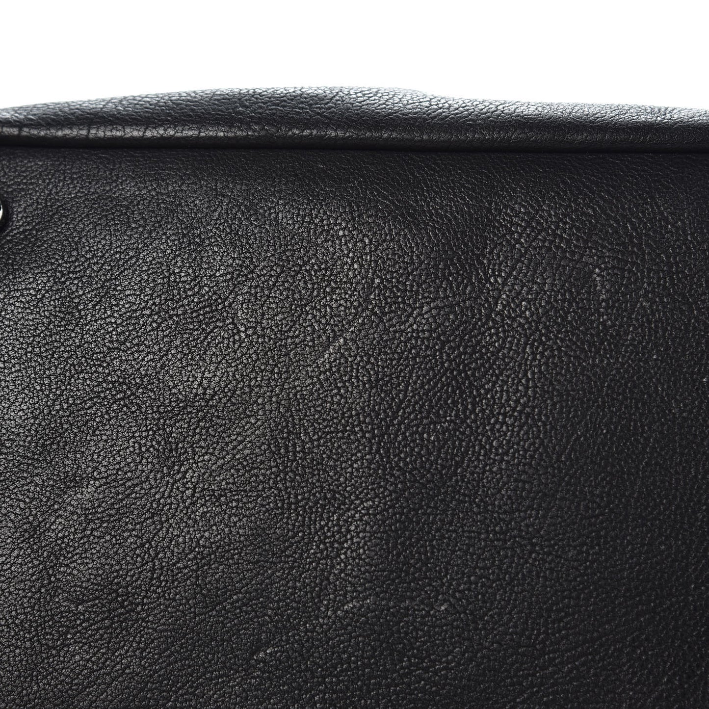 Calfskin Diamond Stitch Accordion Flap Black