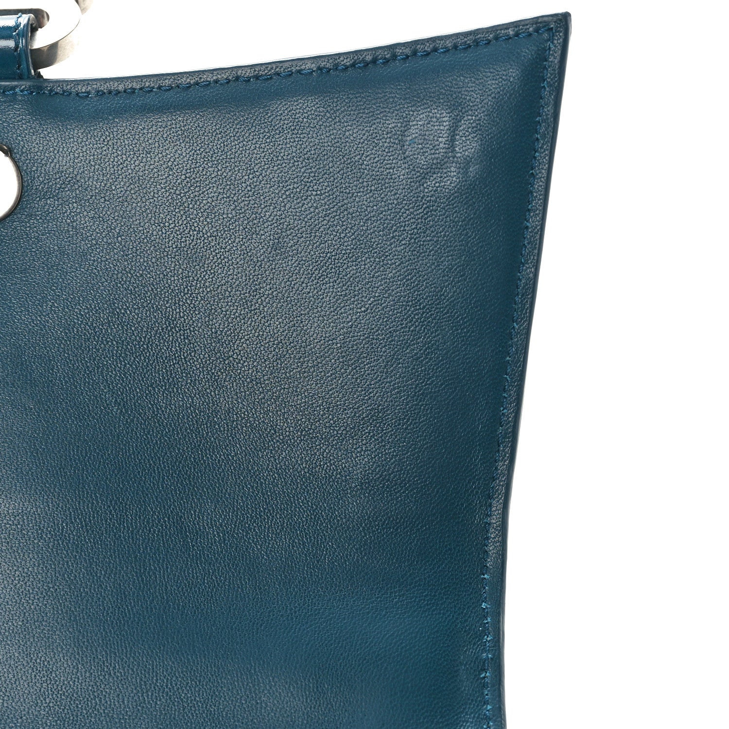 Balenciaga Shiny Calfskin Crocodile Embossed Small Hourglass Top Handle Bag Dark Petrol Blue 7 of 10