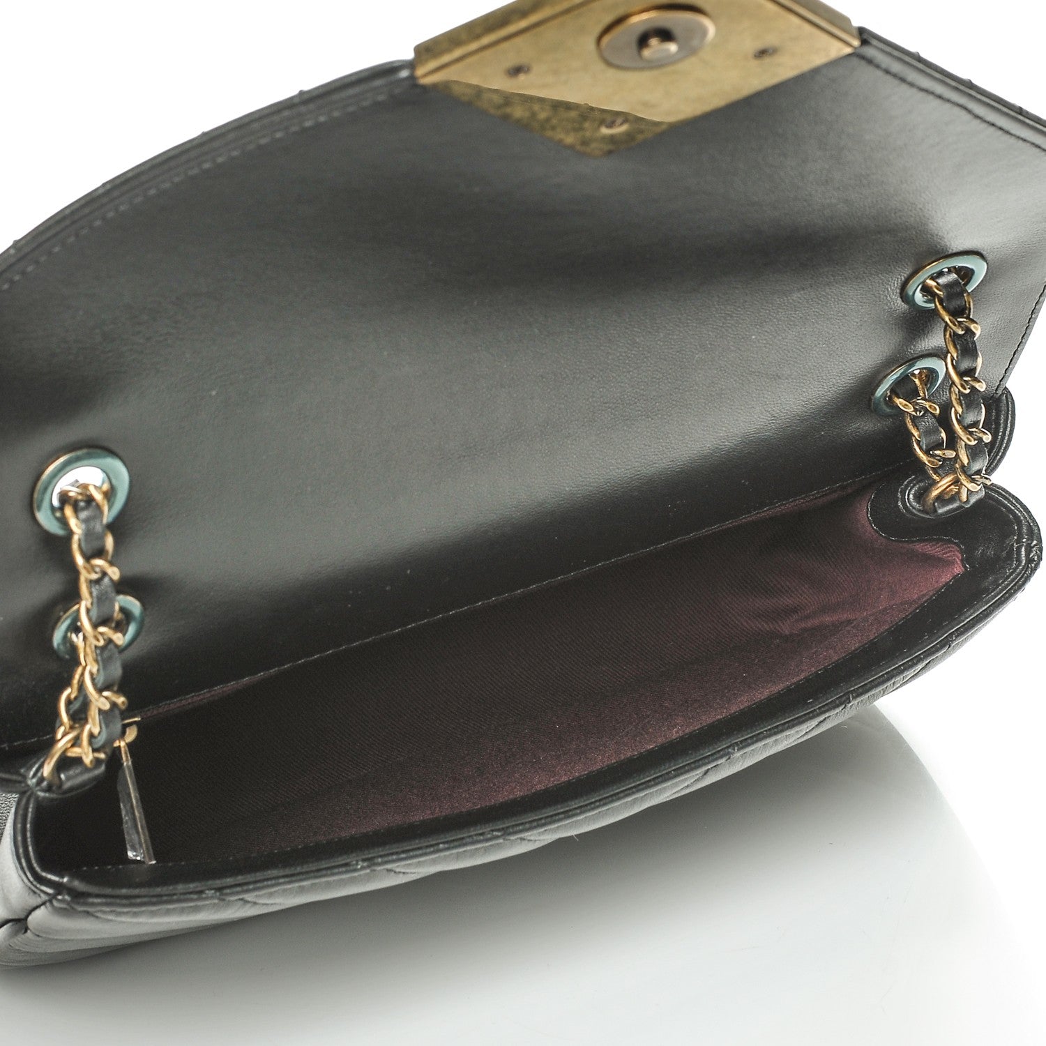 Chanel Lambskin Chevron Quilted Small Pyramid CC Flap Black 5 of 8